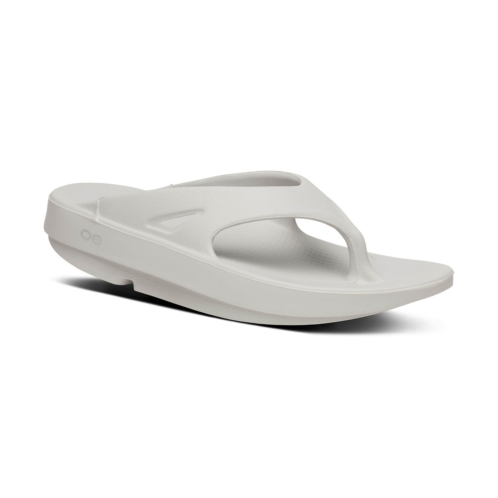 White OOfos OOriginal sandal on a white background