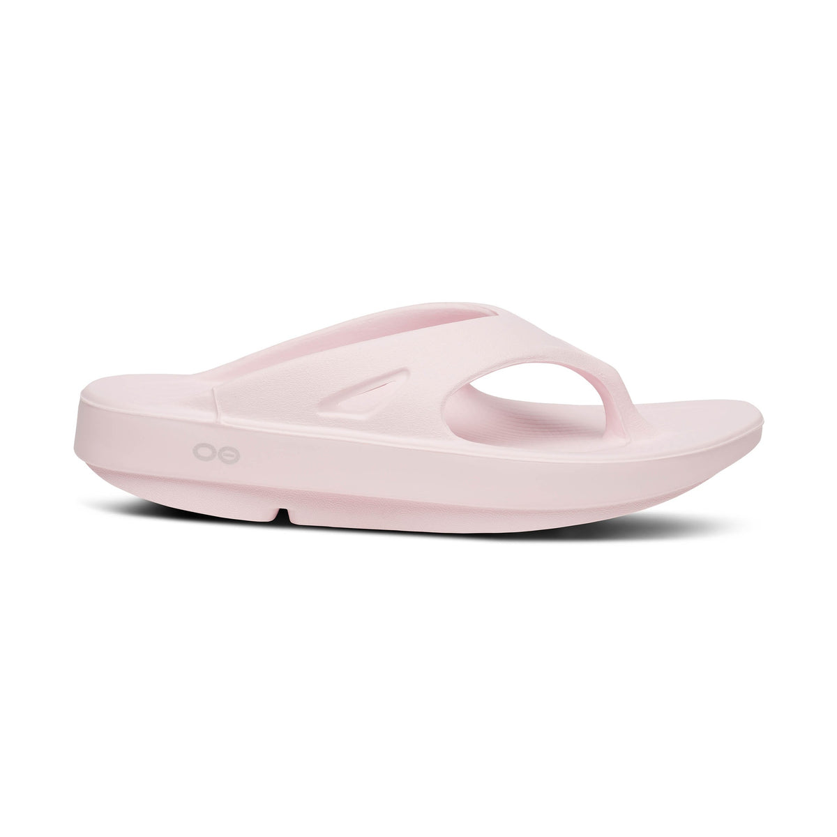 Pink OOfos OOriginal sandal on a white background