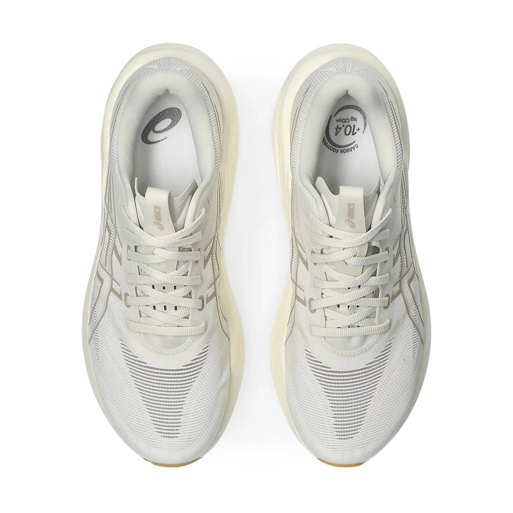 GT-2000 15 of Asics running shoes in a light cream and off-white colorway, shown from a top-down view on a solid white background.