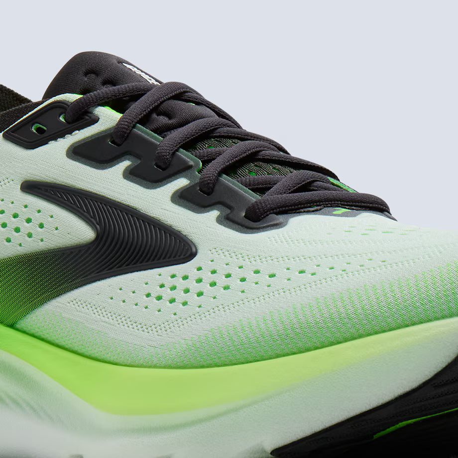 Light green and white Brooks Glycerin GTS 23 Running Shoe