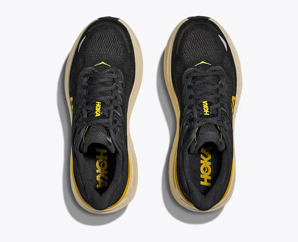 Hoka Bondi 9 – Men's – Carbon Black/Yellow Gold