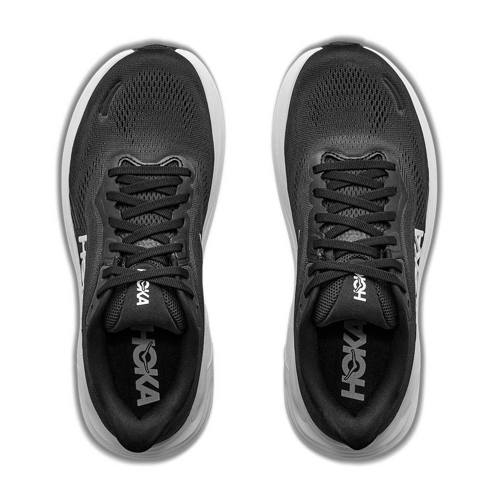 Black Hoka Clifton 11 – Men's running shoes with white sole on a white background