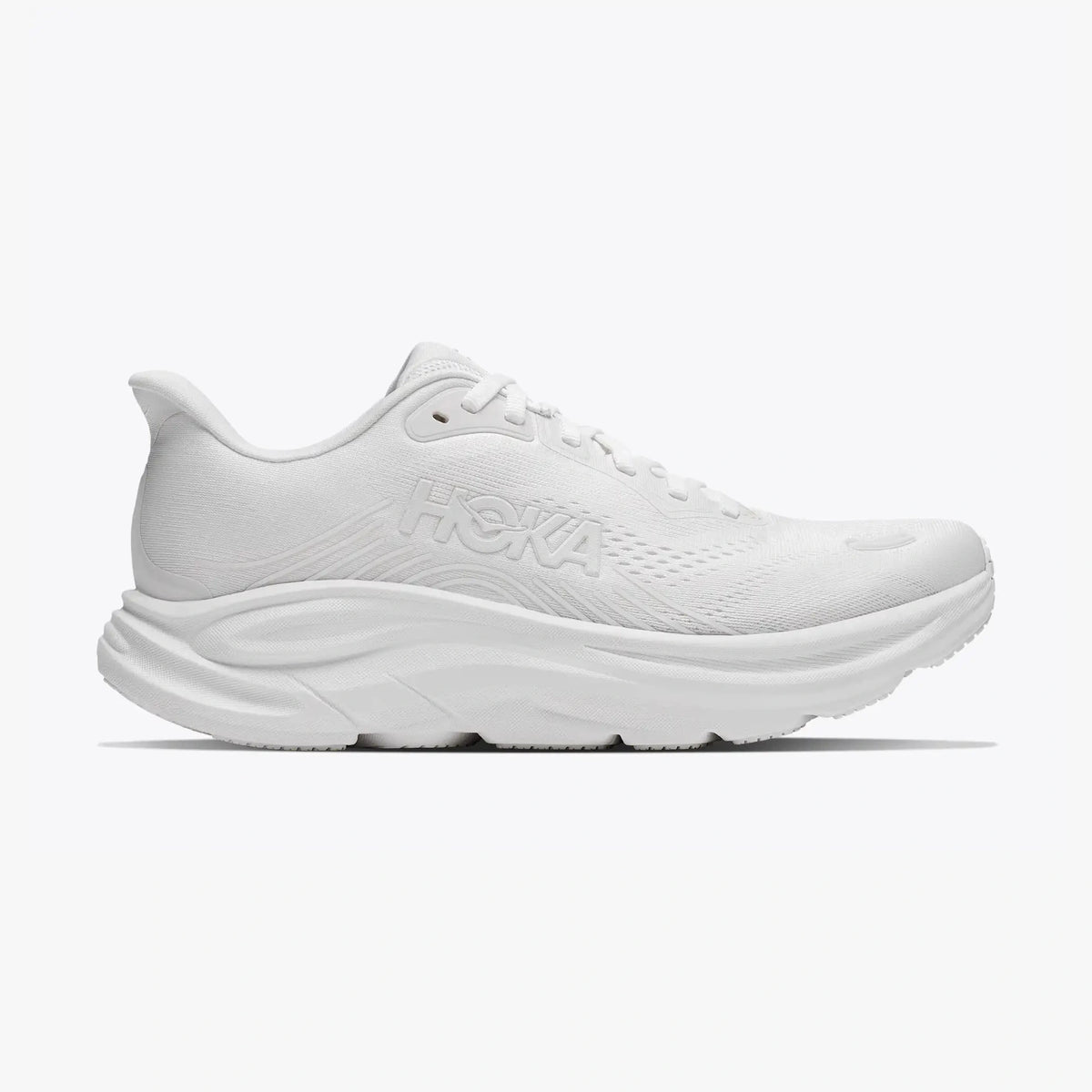 White Hoka Clifton 11 – Women's on a white background