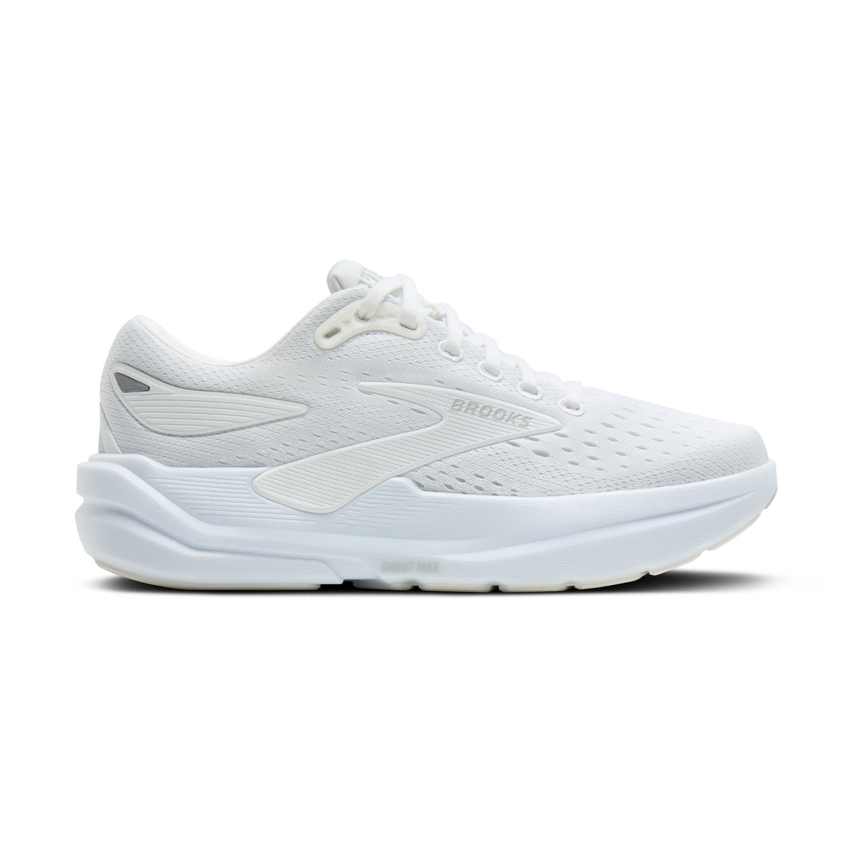 A white Brooks Ghost Max 3 – Women's running shoe shown from the side against a plain white background.