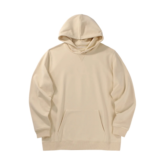 A plain beige French Terry Hoodie – Women&