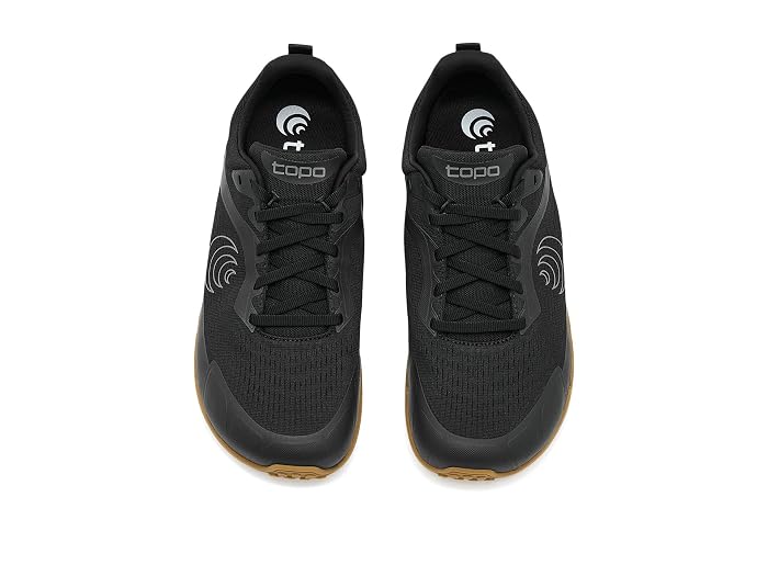 A pair of black Topo Athletic Connect – Men's running shoes shown from a top-down view on a plain white background.