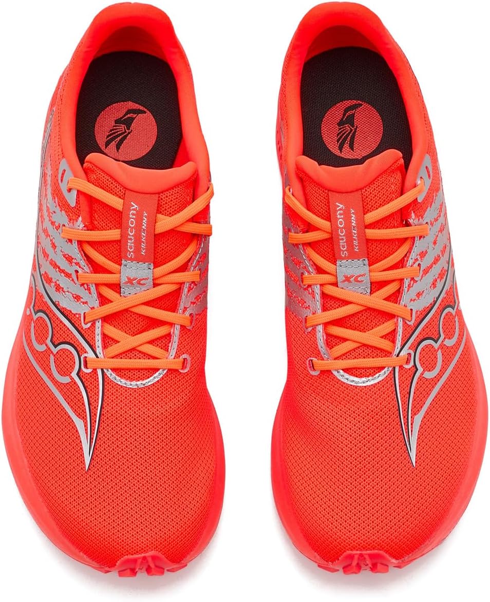A pair of bright orange-red Saucony Kilkenny XC 10 – Men&