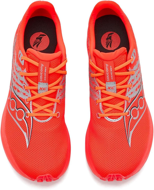 A pair of bright orange-red Saucony Kilkenny XC 10 – Men&