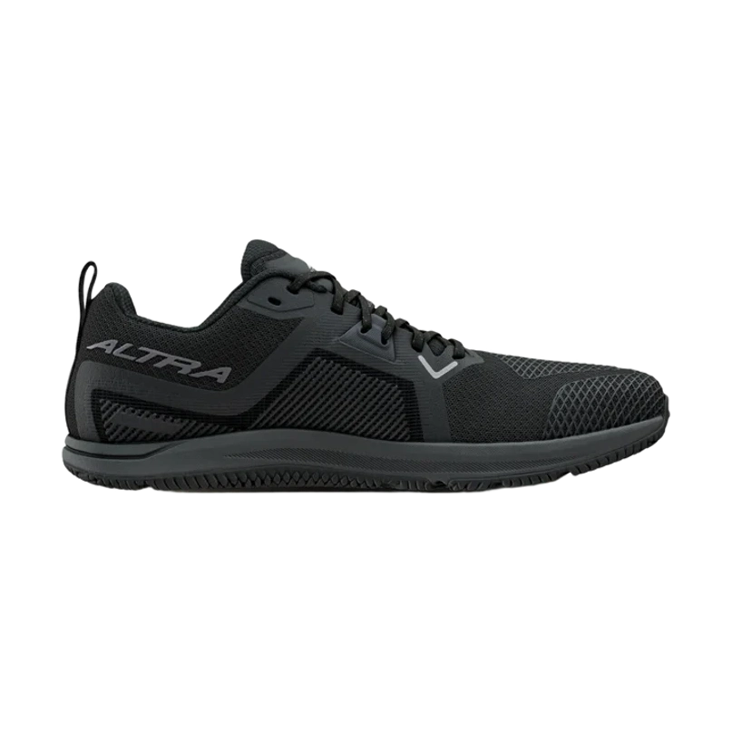Solstice XT 3 a men's black Altra athletic shoe shown from the side profile against a solid white background.