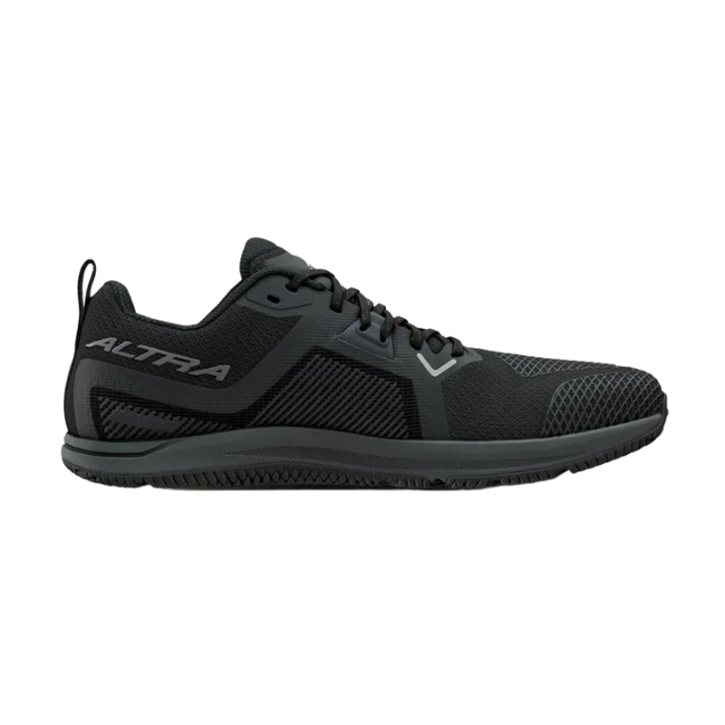 Solstice XT 3 a men's black Altra athletic shoe shown from the side profile against a solid white background.