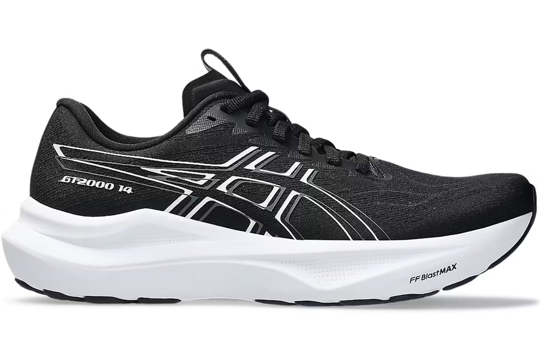 Black running shoe with Gt-2000 14 logo on a white background.