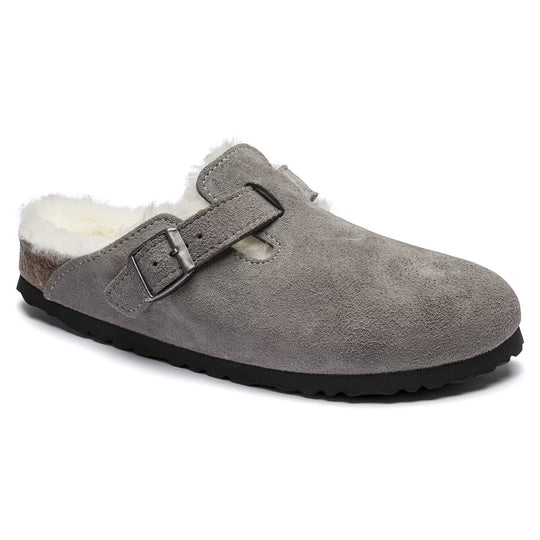 Birkenstock Boston Shearling--Suede Stone Coin