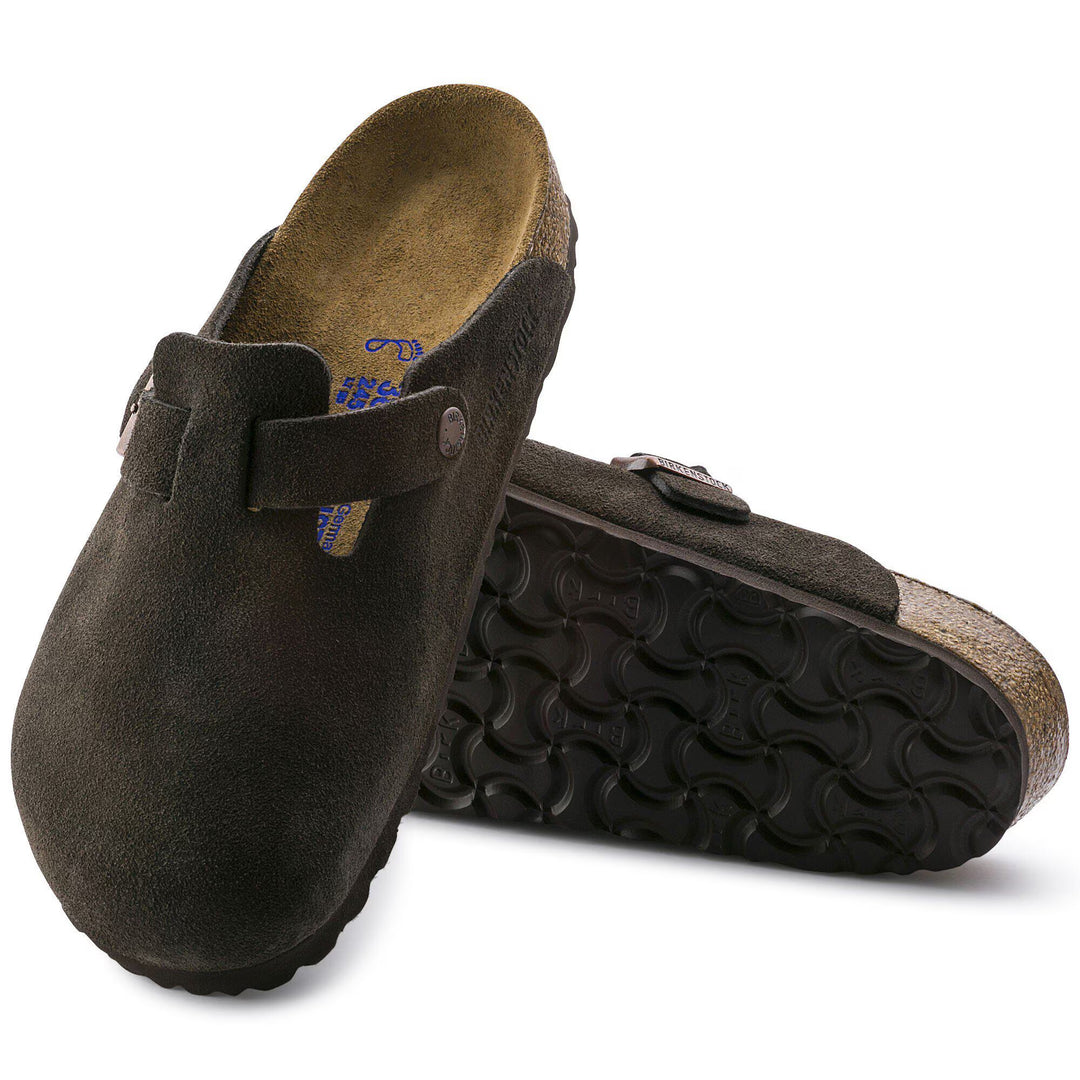 Birkenstock Boston Soft Footbed--Mocha Suede