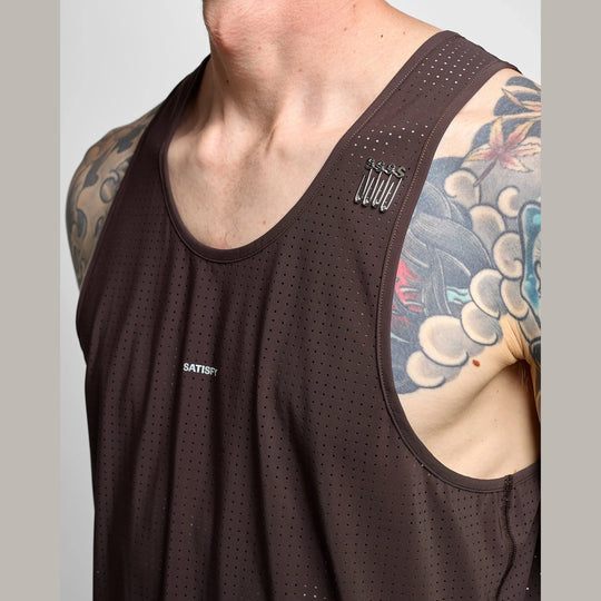 Person wearing a brown Space-O Singlet--Men&