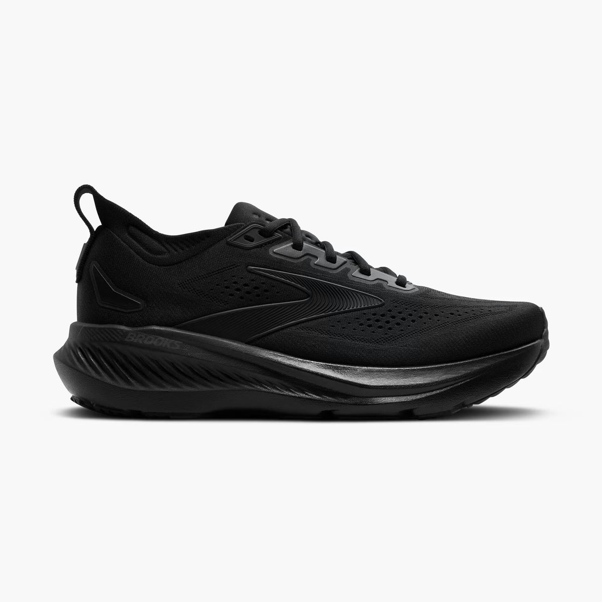 A black Brooks Glycerin Gts 23 – Men's running shoe shown from the side against a clean white background.