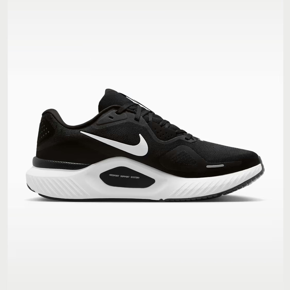 Black Structure 26 – Women's running shoe with white sole on a white background