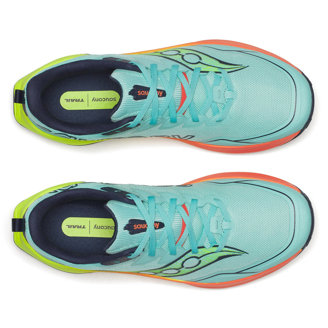 Pair of turquoise Saucony Peregrine 16 – Men&