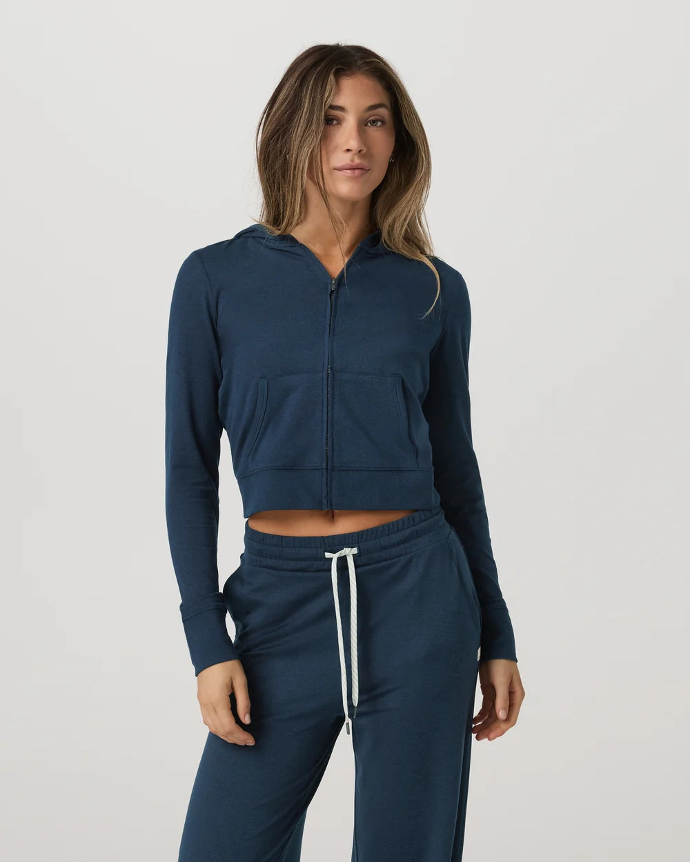 Vuori Halo Mini Fz Hoodie – Women's – Blue Coast Heather