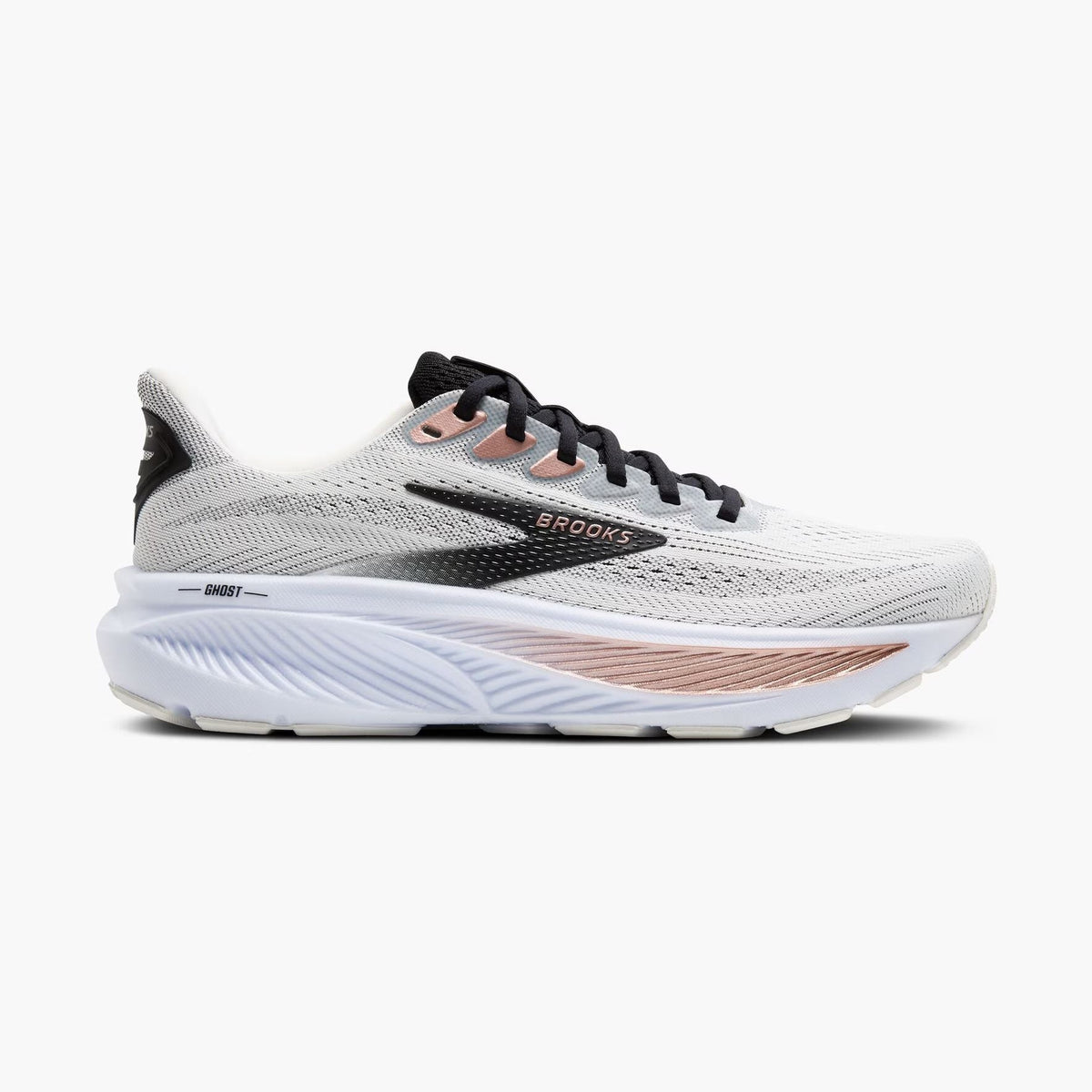 Brooks Ghost 17 – Women's – White/Black/Rose Gold