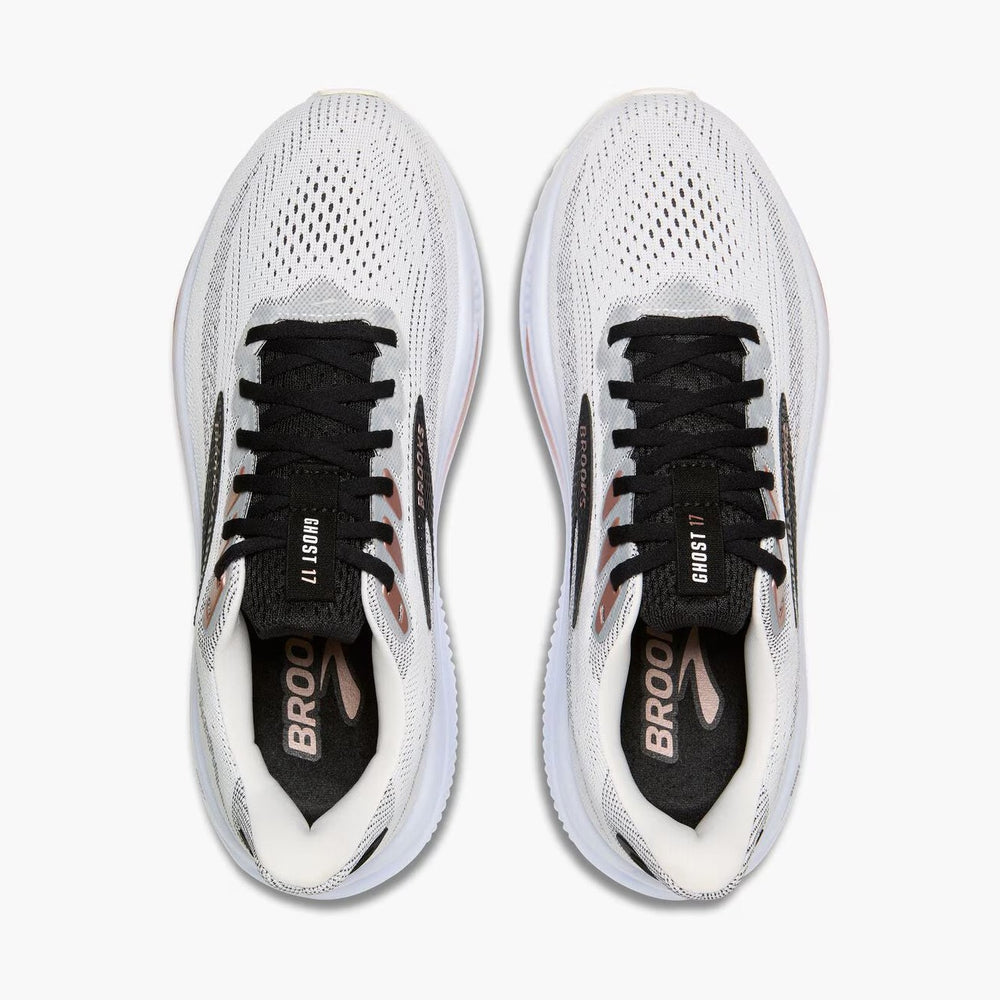 Brooks Ghost 17 – Women's – White/Black/Rose Gold