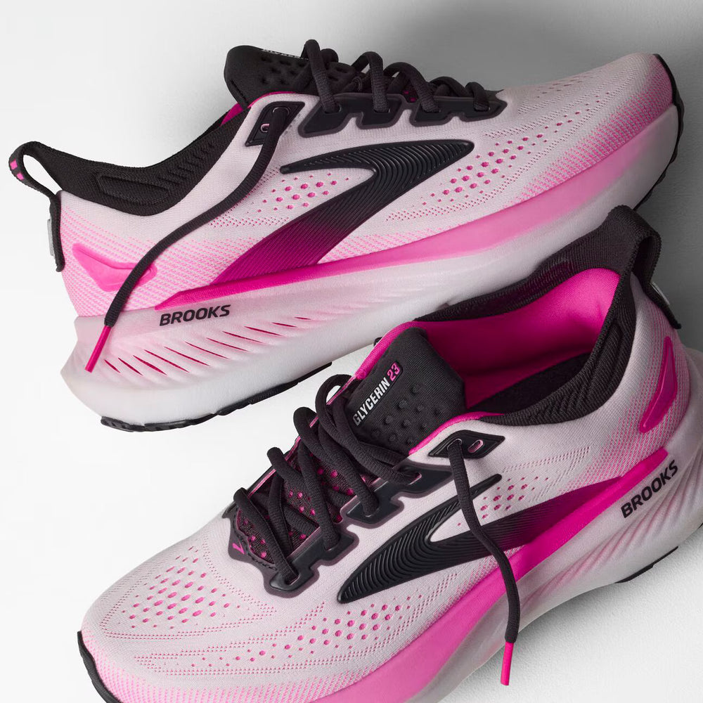 Brooks Glycerin 23 – Women's – White/Phantom/Cyber Pink