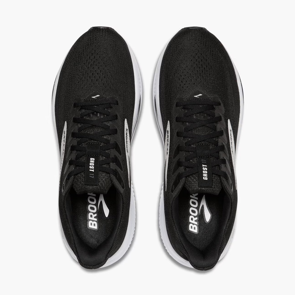 Black Brooks Ghost 17 – Women's running shoes with white soles on a white background