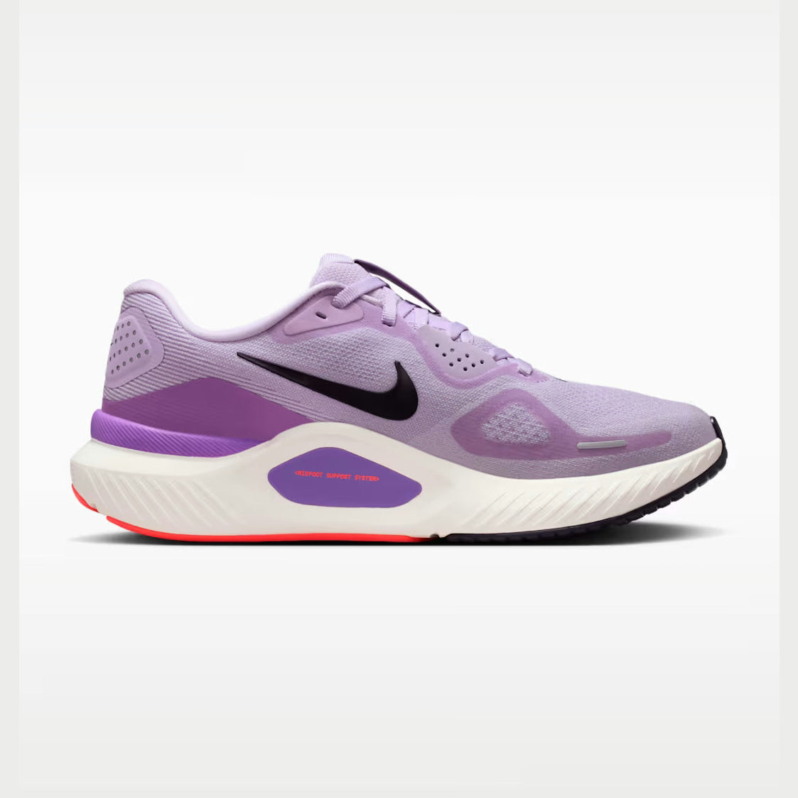 Purple Nike Structure 26 – Women's running shoe with black swoosh logo on a white background