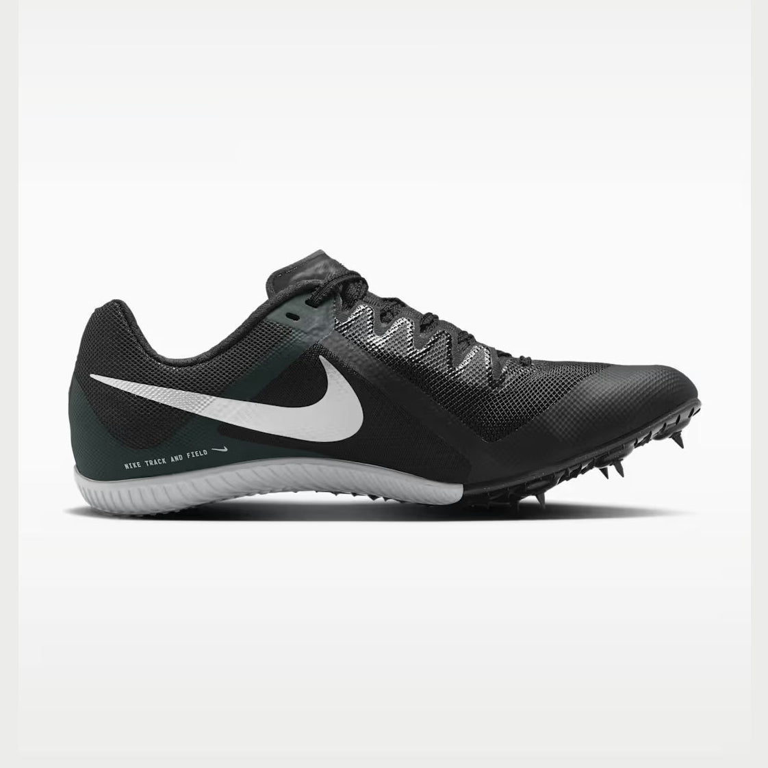Black and white Nike Zoom Rival Multi – Men's running shoe with a white Nike logo on a white background
