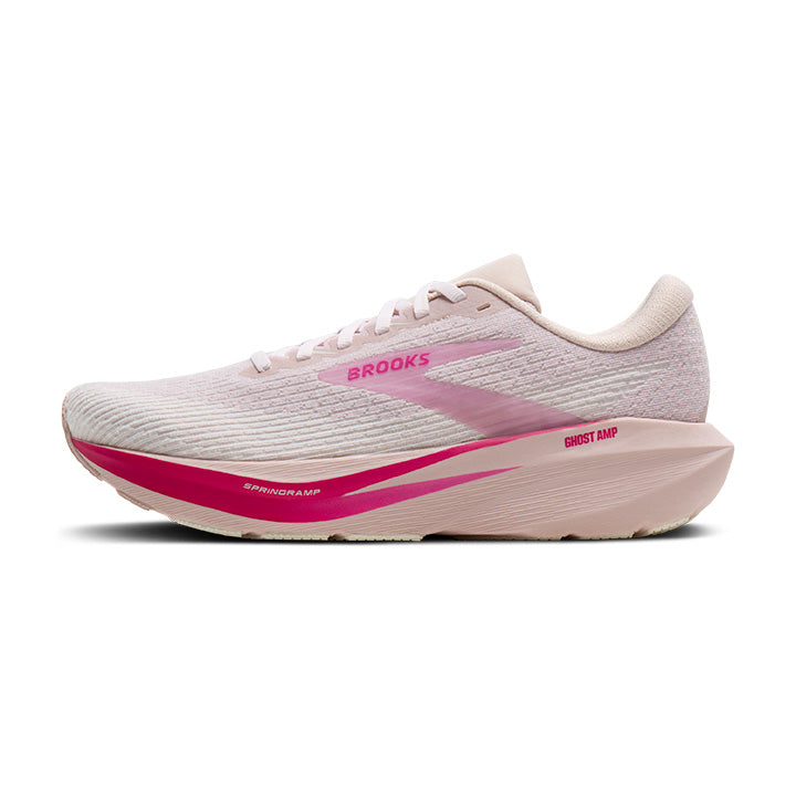 Brooks Ghost AMP women's Pink/Pink/Fucshia running shoe — opposite side profile