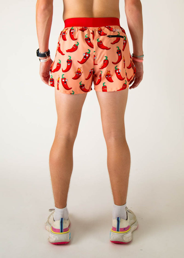 Chicknlegs Chicknlegs 4" Half Split Shorts – Men's – Chili Peppers