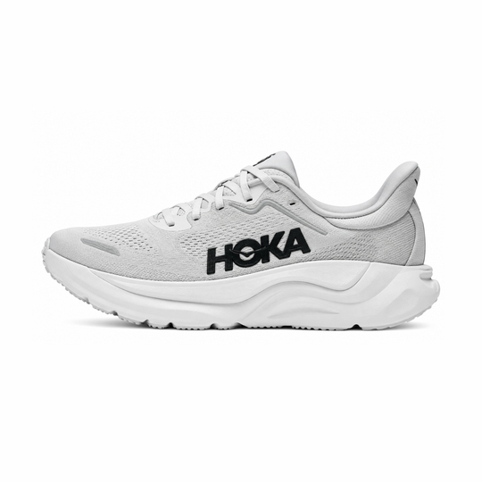 A light gray and white HOKA Arahi 9 -- Men&