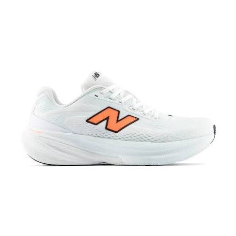 White New Balance Fresh Foam X 860 V15 running shoe with orange logo on a white background