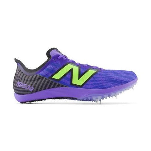 Purple running New Balance Md500 V9 – Women's shoe with green accents on a white background