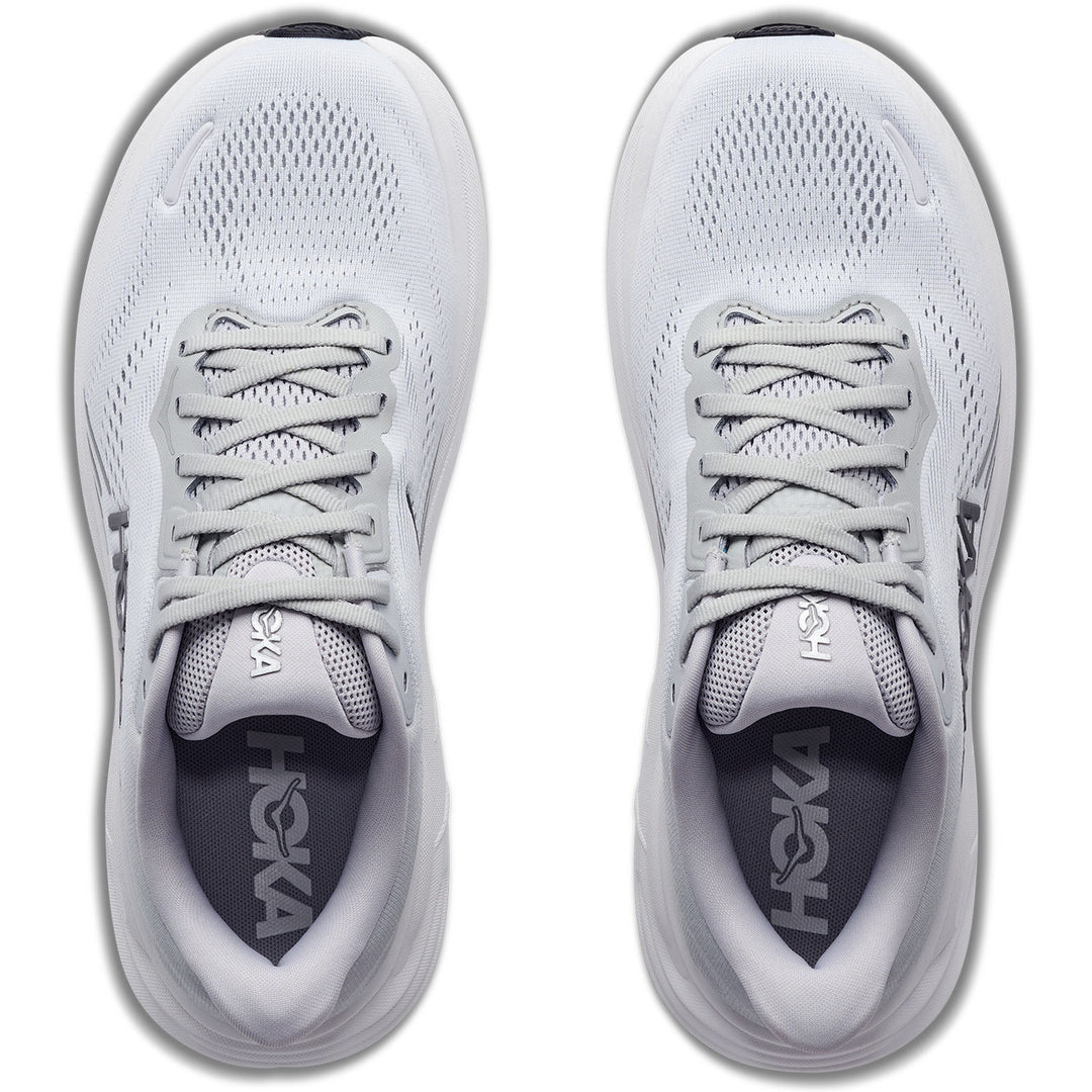 A pair of white and light gray Hoka Clifton 11 – Women&
