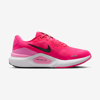 Pink Nike Structure 26 – Women's running shoe with black Nike logo on a white background