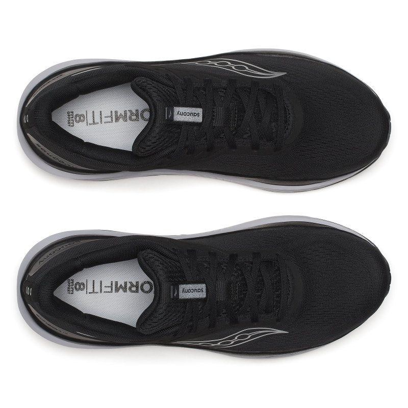 Black Saucony Echelon 10 – Men's – Black/Silver running shoes with a visible brand logo on a white background