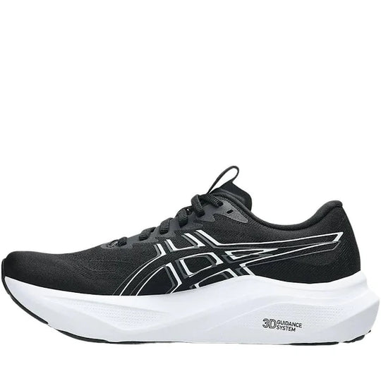 A black and white Asics Gt-2000 14 running shoe shown from the side profile against a solid white background.