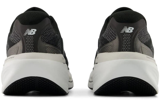 Black New Balance Fresh Foam X 860 V15 running shoes with white soles on a white background